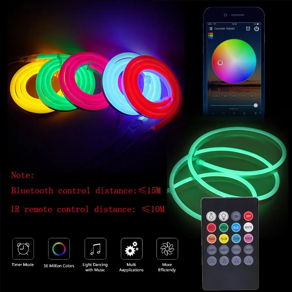 Неоновый светодиодный светильник RGB музыка Bluetooth пульт дистанционного