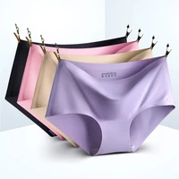 womens panties ice silk seamless comfortable female underwear sexy middle waist plus size ladies lingerie breathable soft