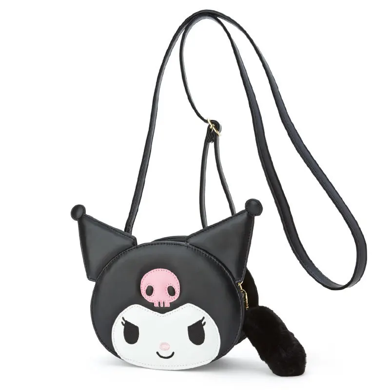 Cute Kawaii Small Crossbody Bags for Women Anime Plush Tail Dog Bunny Cat Head Shape Messenger Bag Ladies Leather Pink Sling Bag