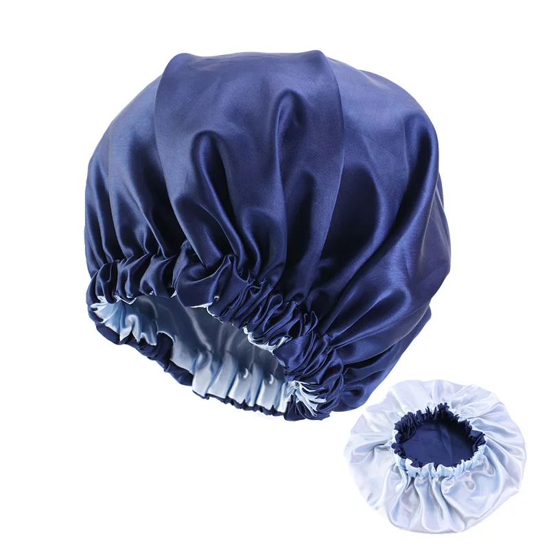 

Extra Large Double Layer Satin Bonnet For Women Solid Color Silky Comfortable Day Night Sleep Cap Salon Ladies Make Up Head Wear