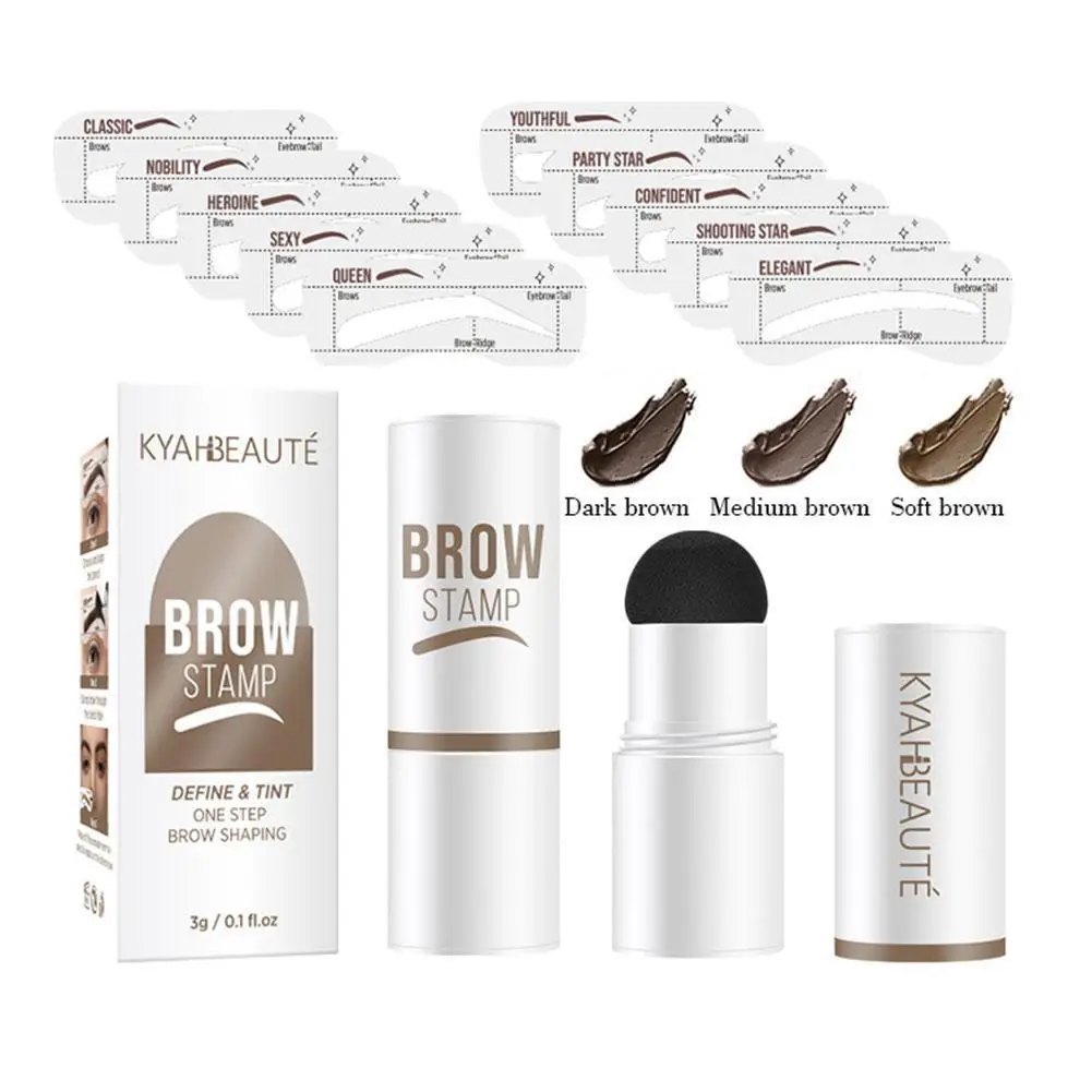 

Eyebrow Stencils Long Lasting Eyebrow Pen Brushes One Step Brow Stamp Shaping Kit Eyebrow Stamp Shaping Makeup Set