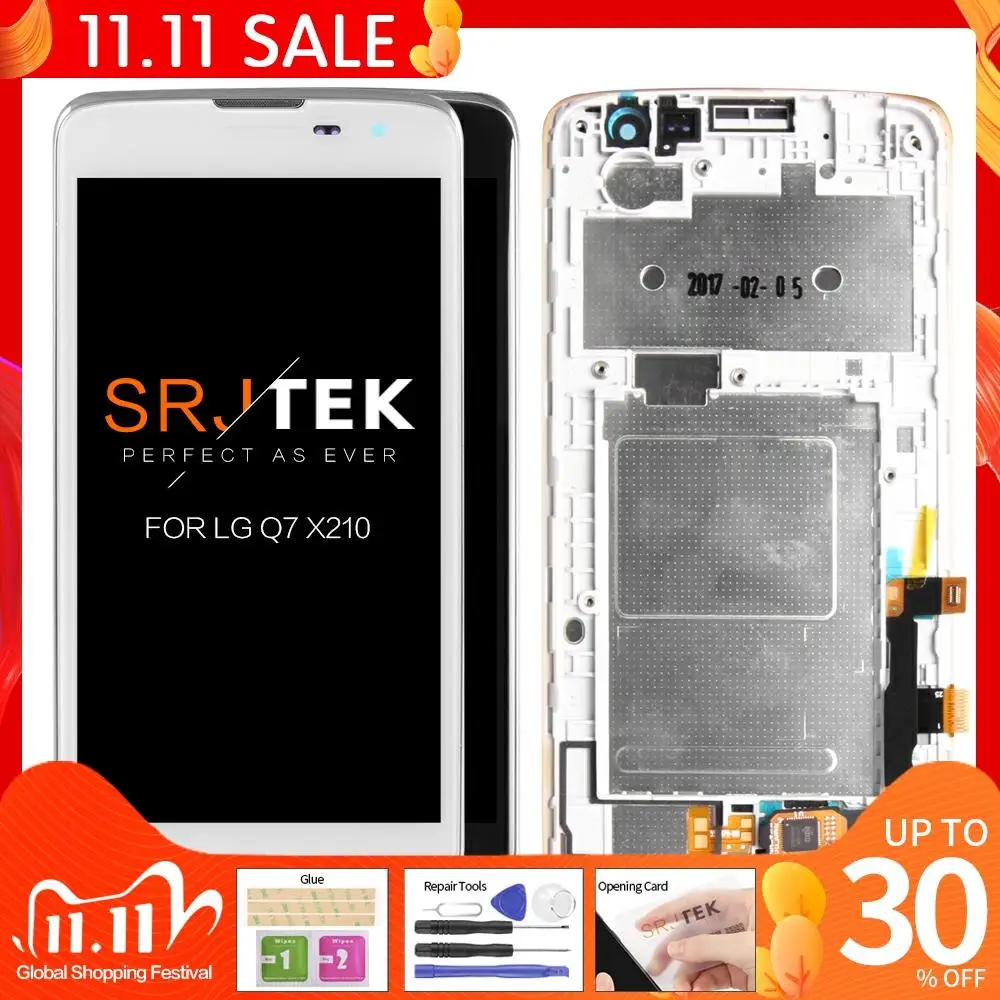

Tested 5.0 inch 854x480 IPS Display For LG Q7 X210 LCD with Touch Screen X210DS X210 LCD Digitizer Repair Replacement Parts