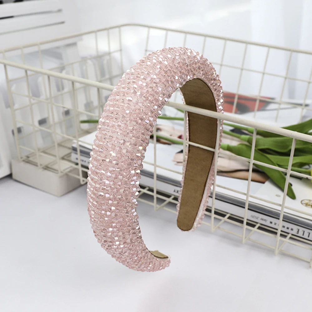 

Женский обруч для волос с кристаллами, роскошный обруч с подкладкой, свадебный аксессуар для волос