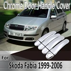 Стикеры для Skoda Fabia I 6Y MK1 1999  2006 2000 2001, Декоративные Хромированные дверные ручки, краска, ремонт автомобильных аксессуаров