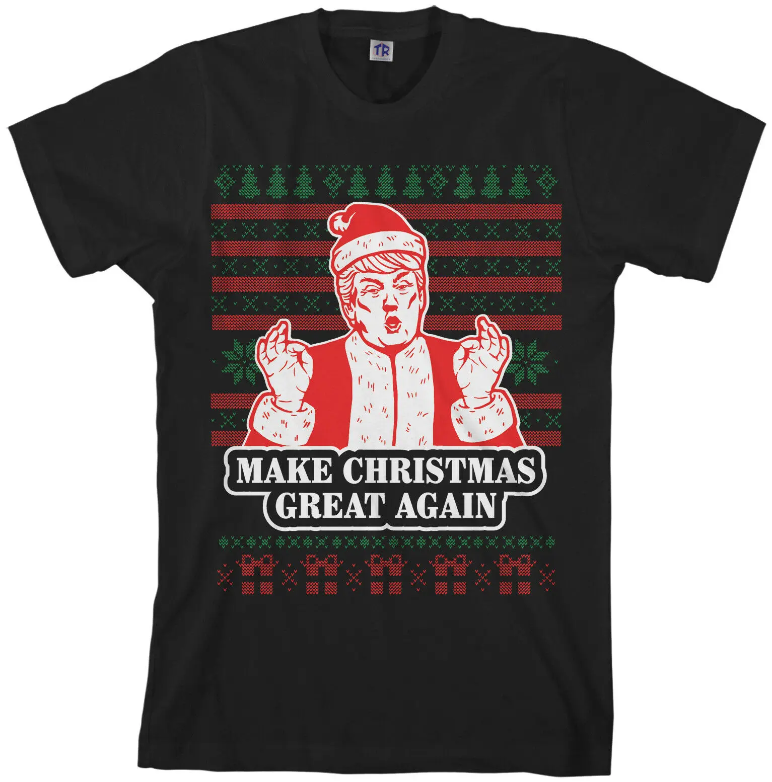 Футболка с изображением Трампа и нового года Мужская футболка уродливая идея для