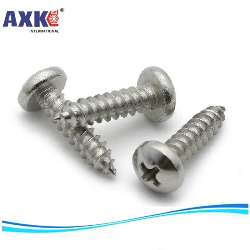 AXK m4.2 100 шт. винт с круглой головкой 304 саморез из нержавеющей стали. | Обустройство