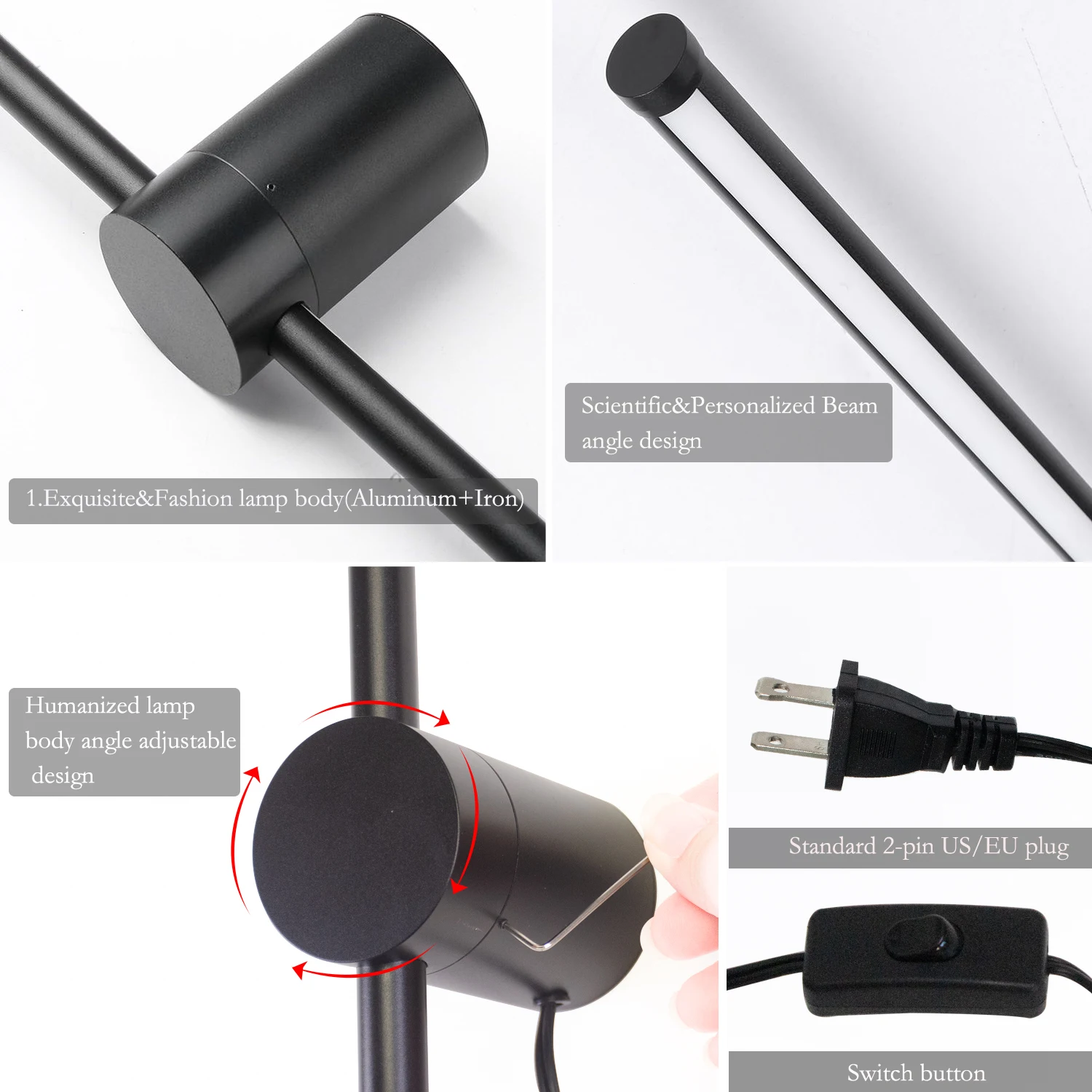 

long strip LED wall lamps Modern living room bedroom bedside plug in wall lamp background wall sconce LED lamps
