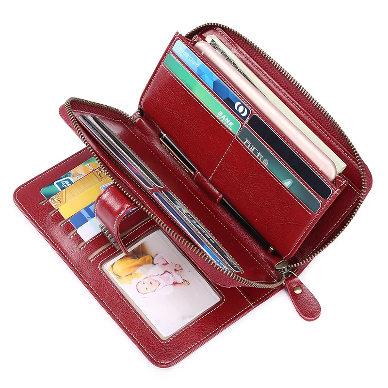 

Women's wallet long Solid Color Women bayan cuzdan porte feuille femme purses wallet female leather billetera mujer