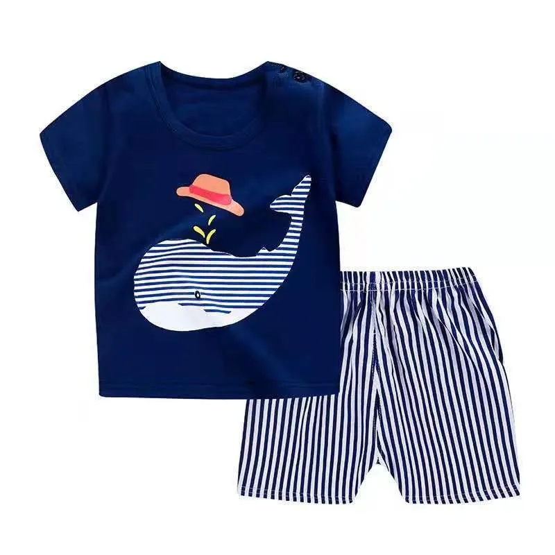 

Boys Clothes Cartoon Designer Baby Cotton Clothes Set Girls Sport Clothing Sets Children Summer Tshirt +shorts 2pcs Suits
