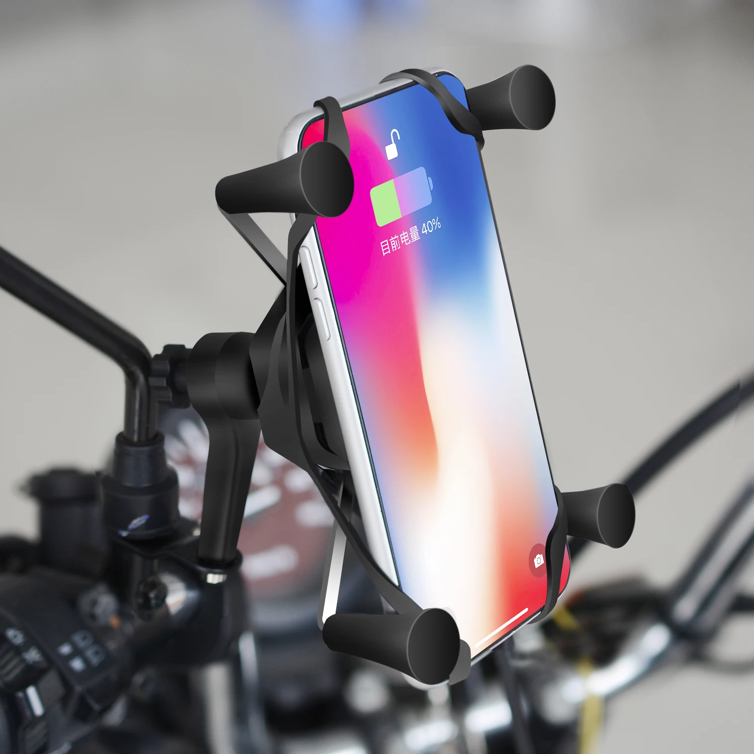 

12V Motorcycle USB 2.1A Qi Wireless Charger Holder Mount Stand X-Grip with Voltmeter Holders USB Charging Equipment Mobility