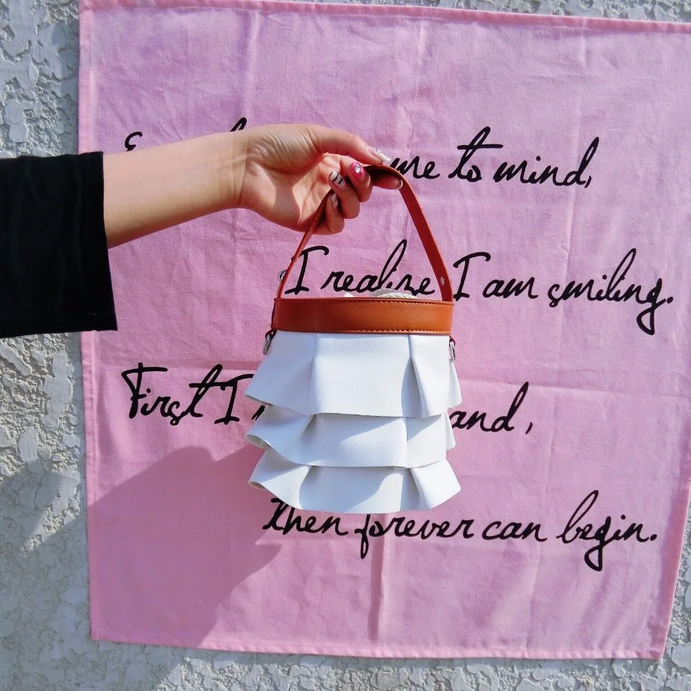 Дизайнерская плиссированная юбка женская сумка-мешок сумка на цепочке и ремешке