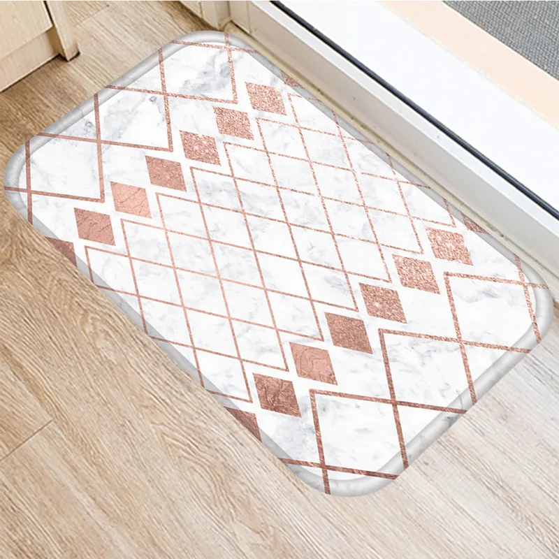 1 шт. розовый Золотой геометрический Придверный коврик с цветочным узором ковер