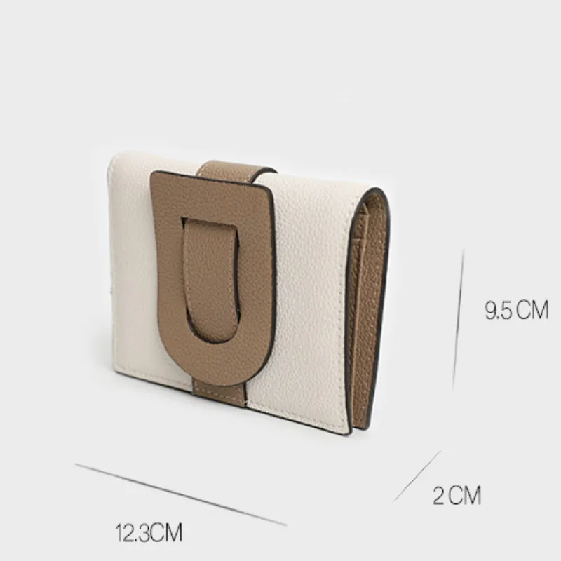 

Genuine Leather Wallet Women Small Thin Minimalist Colorful Korean Wallet Women Snap Photo Cartera Mujer Money Bag DE60NQB