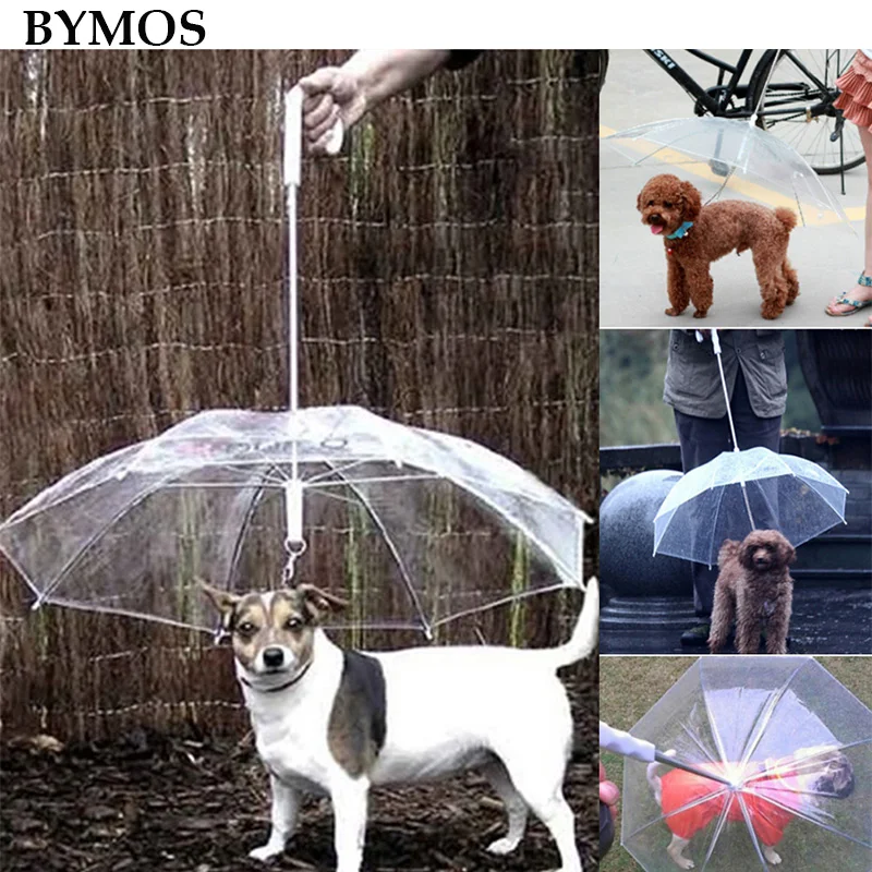 Дождевик с поводками для собак полезный прозрачный зонт домашних животных из