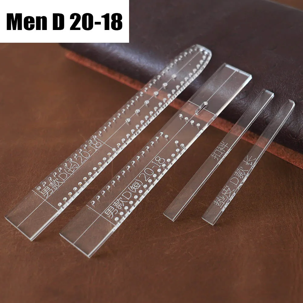 MEN-D20-18-1SET Прозрачный акриловый ремешок для часов, трафарет, шаблон, сделай сам, кожаный инструмент для рукоделия, товары для дома, принадлежности для наручных часов, форма для мужчин - Цвет: MEN-D20-18-1SET