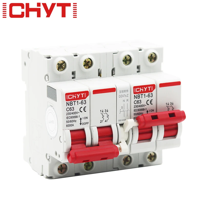 Бесплатная доставка CHYT NBT1-63 2P + Din-рейка AC 230/400 В 63 А двойной ручной переключатель