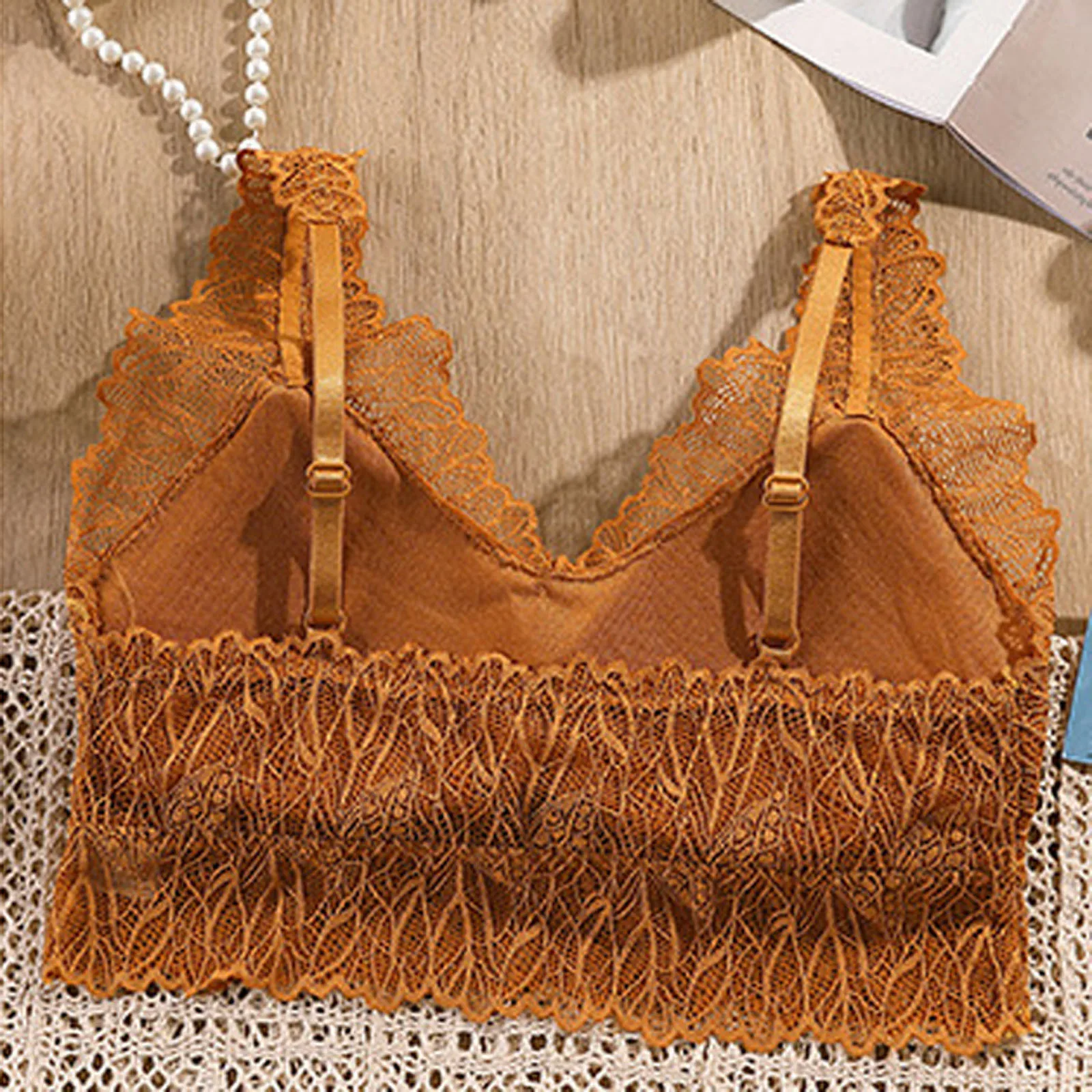 

Intimates Women Sexy Lingerie Lace Chest Tube Top Beauty Back Push Up Bra Hand Embroidery Camisole Base Underwear Plus Size