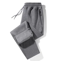 winter zip pockets thick warm fleece sweatpants men joggers sportswear casual track pants male plus size thermal trousers 8xl