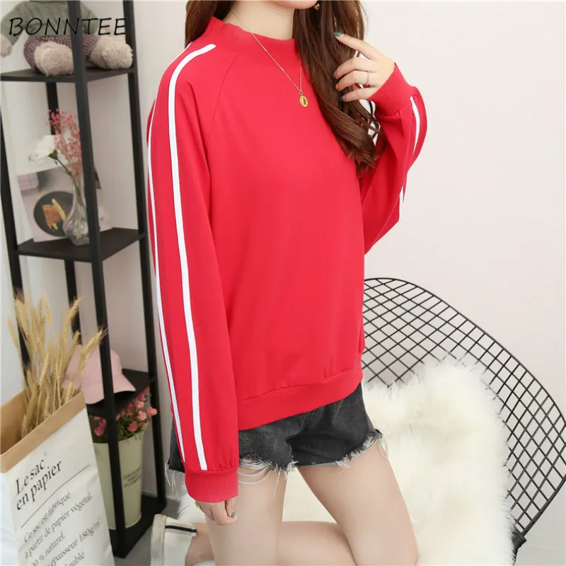 

Толстовки женские с длинным рукавом корейский стиль пуловер с капюшоном женская одежда белый шик высокое качество простая уличная мода ...