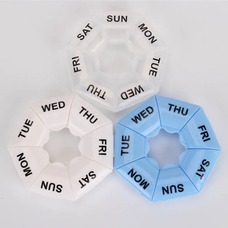 

1PC Weekly 7 Days Pill Medicine Box Holder Organizer Container Case Pill Box Splitters Dual Layer Pill Medicine Box