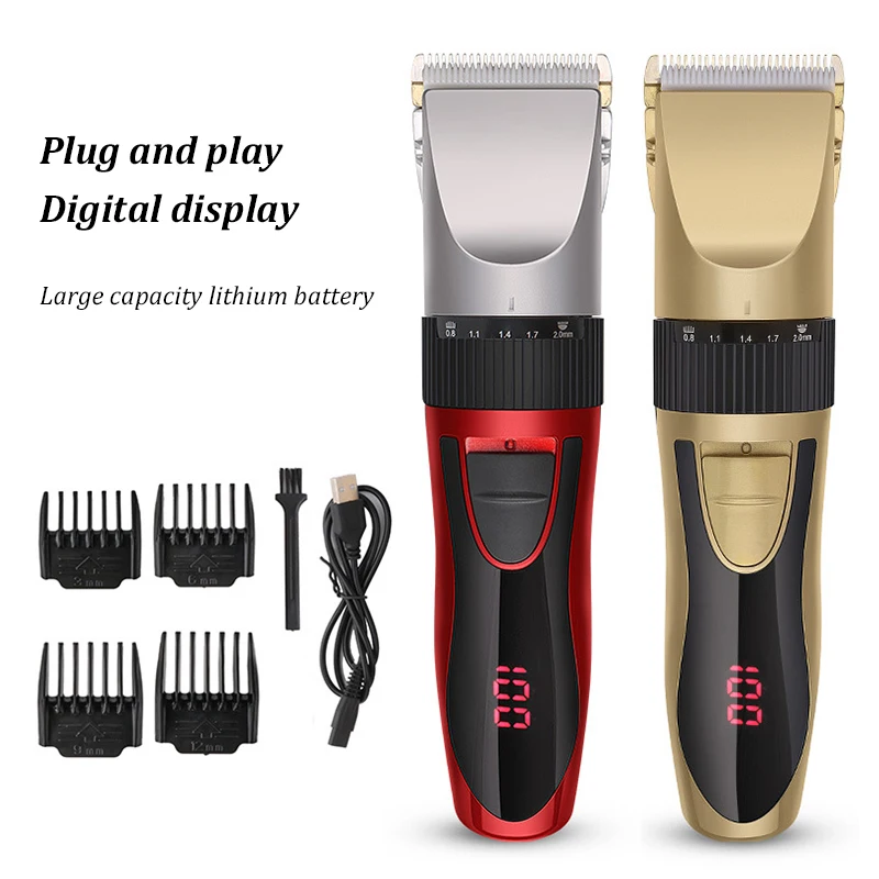 

Hair clipper Digital display electric clipper universal USB rechargeable electric shaving head fader