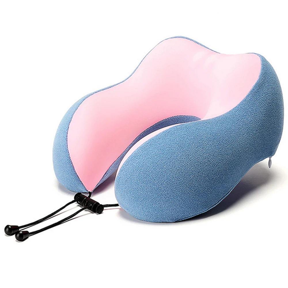 Дорожная подушка для шеи складная воздушная U образной формы надувная