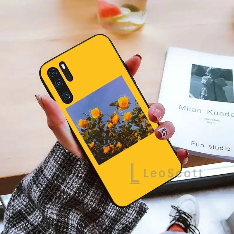 

Beautiful Yellow Sunflowe Phone Case black For Huawei honor Mate mate P 10 9X 10i 20 30 40 y7 lite pro p smart 2019