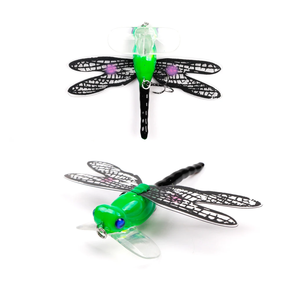

CASTFUN Dragonfly Artificial Baits With Hook 7cm 6g 2pcs Multi Color Fishing Lure With Fishing Hook