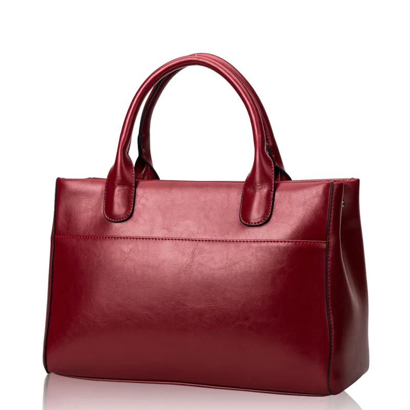 

Женская сумка-тоут из натуральной кожи, винно-красная однотонная модная большая сумка-тоут, 2021