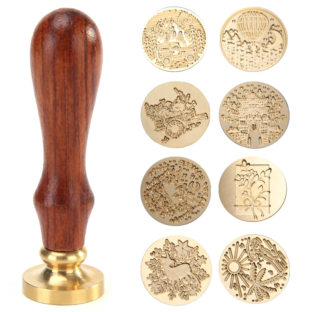 

Retro Wax Seal Antique Sealing Wax Stamp Wood Handle Envelope Wedding Invitations DIY Decorative Craft Gifts New