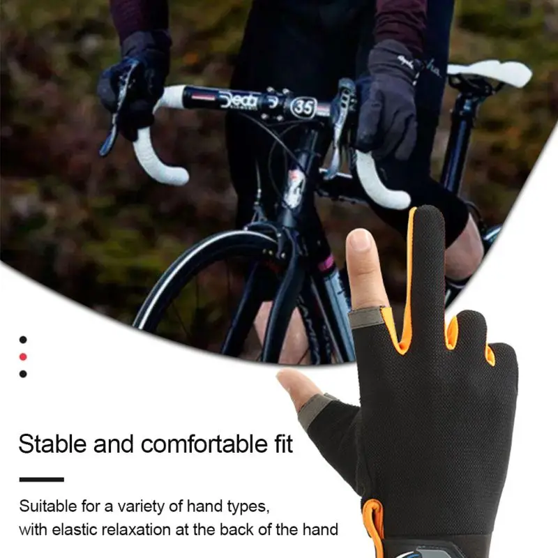 

1pair Bicycle Gloves Two Finger Sunscreen Breathable Non-slip Touch Screen Sports Bike Cycling Gloves Outdoor