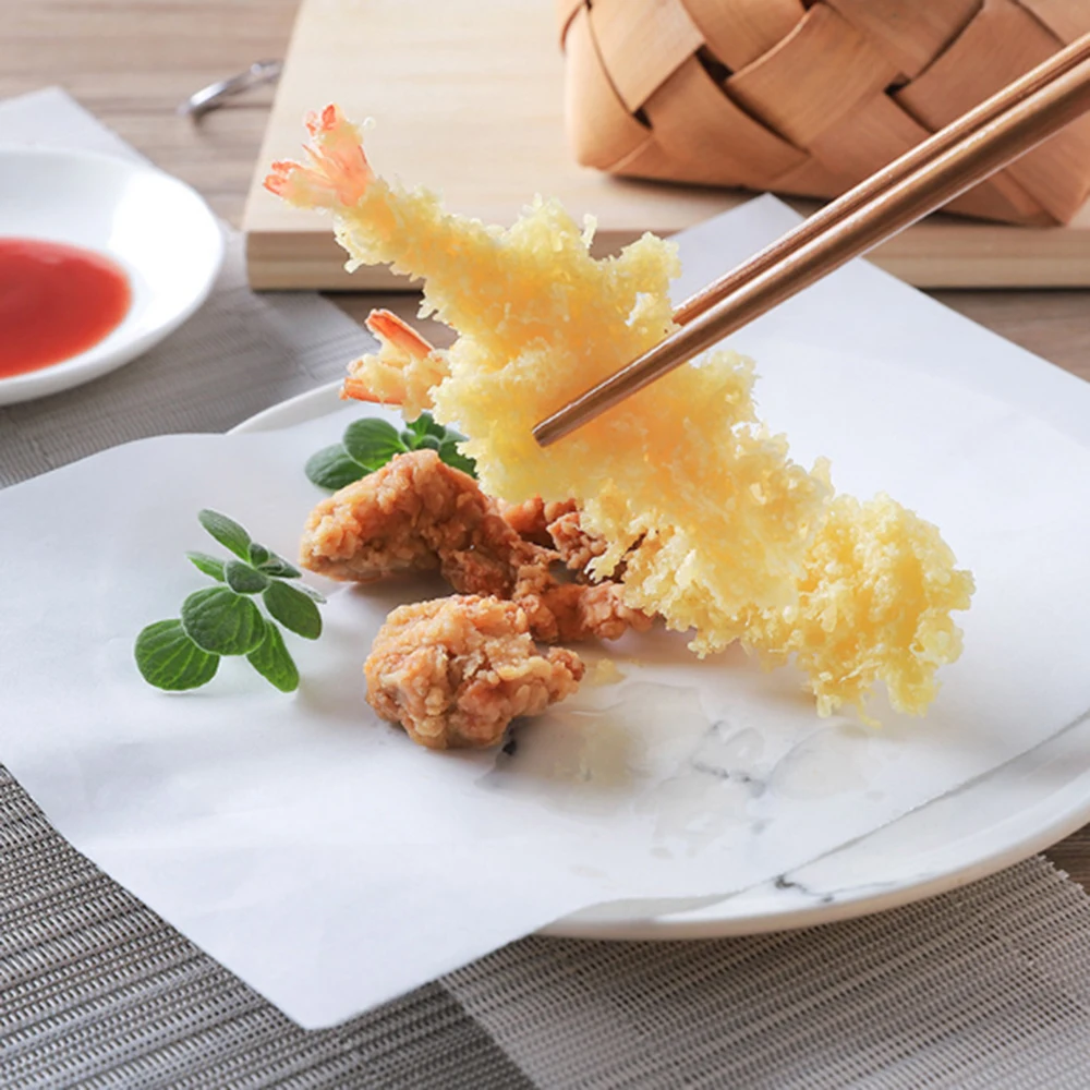 

50pcs Frying pad paper oil absorbing paper barbecue oil filter paper kitchen suppliesoil absorbent paper for fried food1