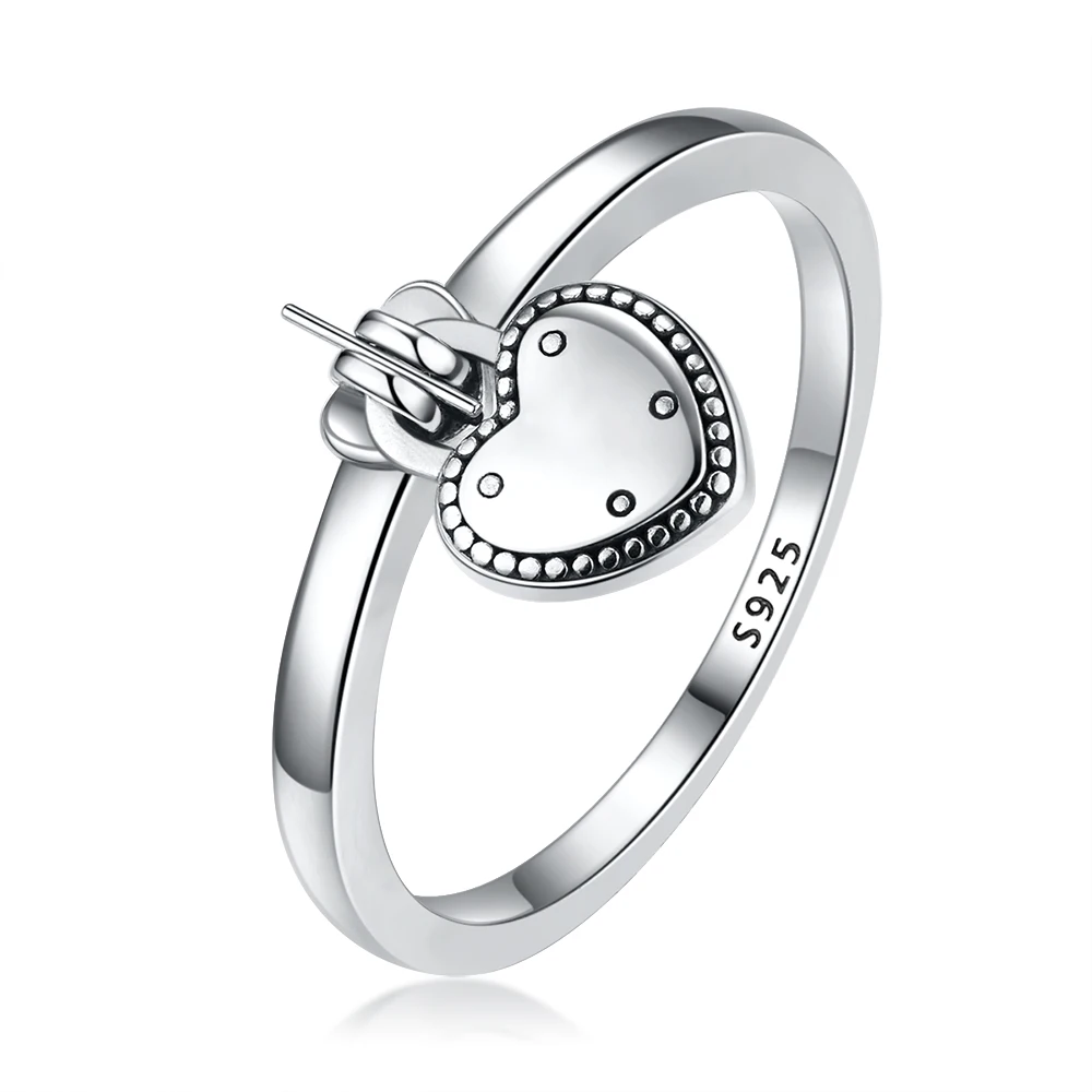 Новые Подвески серебряного цвета кольцо Diy розовое золото сияющее сердце