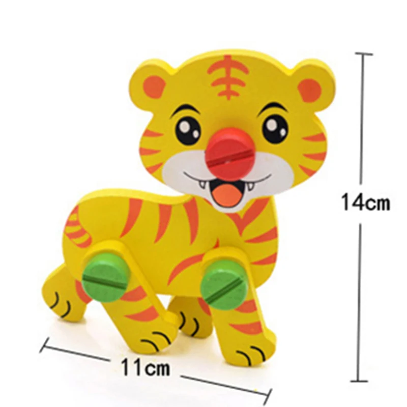 

Wooden Assembling Animals Montessori Toys Educational Screw Nut Disassembly and Assembly Combination Wooden Children's Boys Toys