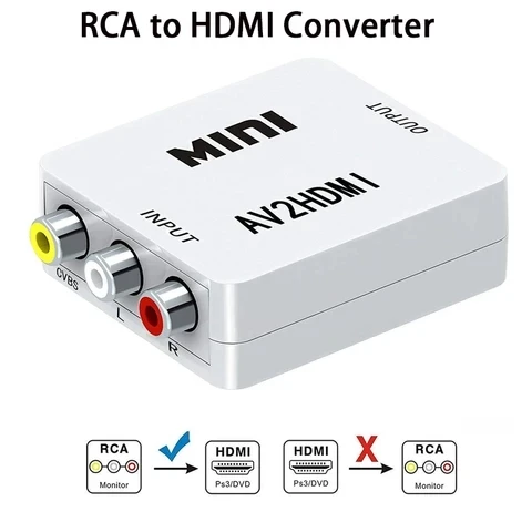 Композитный адаптер CVBS 1080P Mini RCA в HD AV преобразователь Аудио видео бокс кабель для