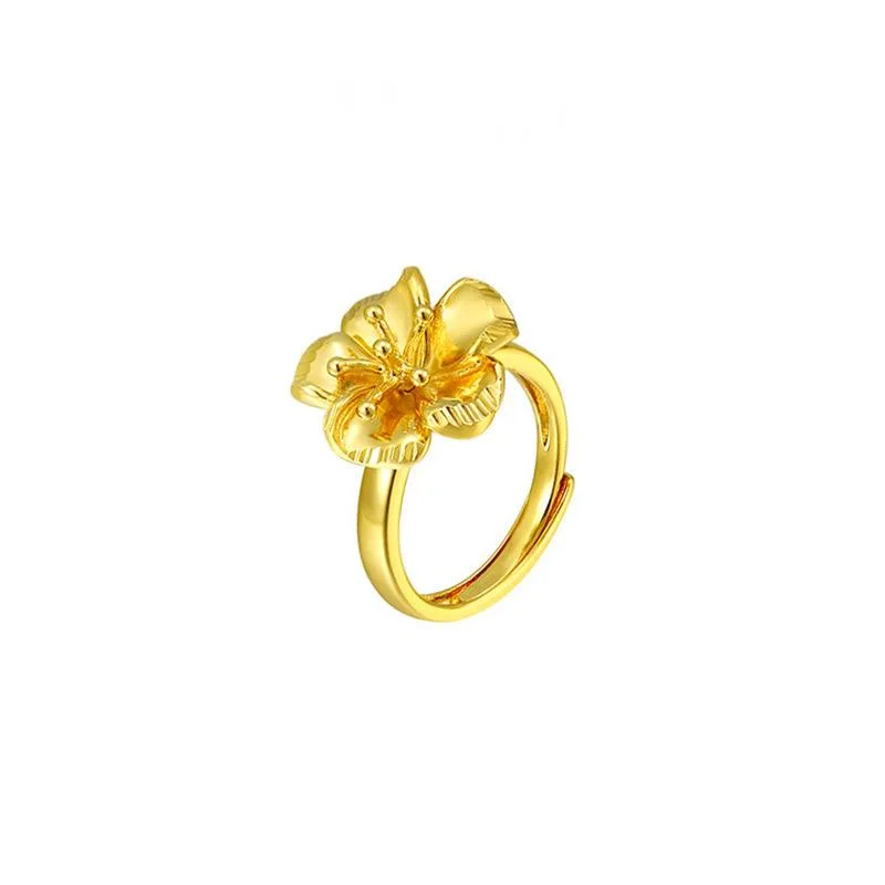 

Jewelry Wedding Flower Ring Retro Style Plated Color Factory Wholesale Ring for Women