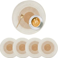 inyahome round placemats set of 4 table placemats braided cotton place mats for kitchen dining table holiday party set de table
