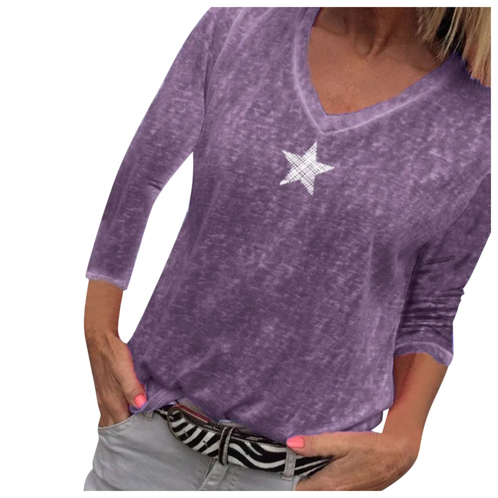 SAGACE женская трикотажная футболка с длинными рукавами и v образным вырезом