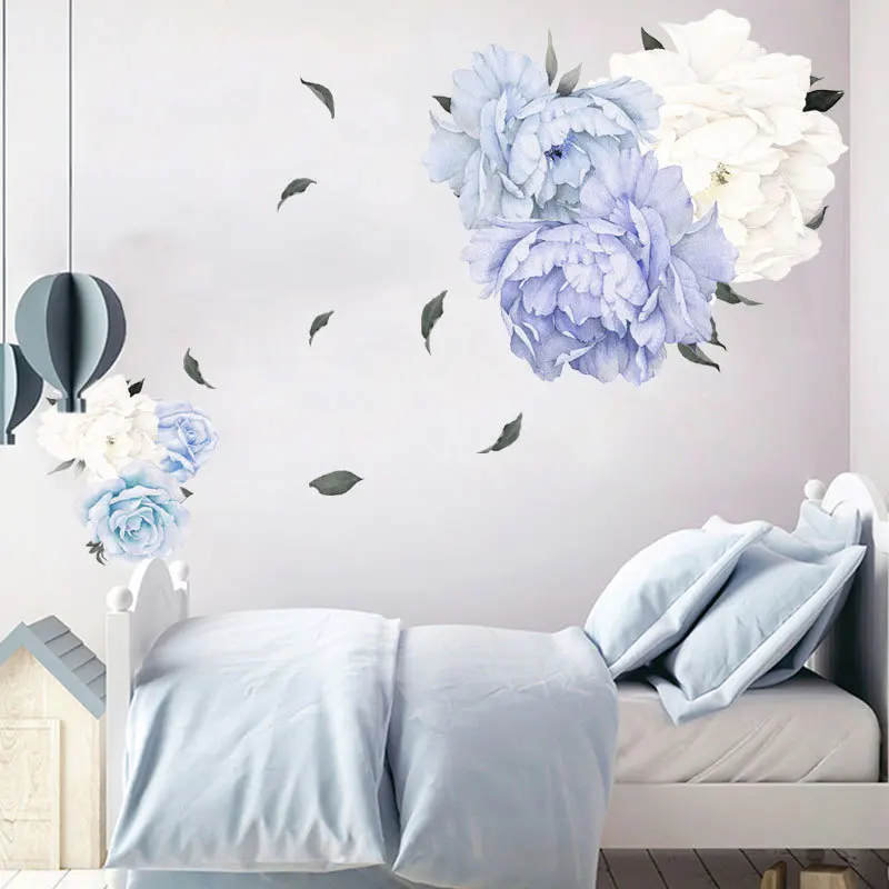 

Peony Rose Flowers Wall Sticker Art Nursery Decals Kids Room Home Decor Gift Wall Stickers Home Room Decoration Accessories