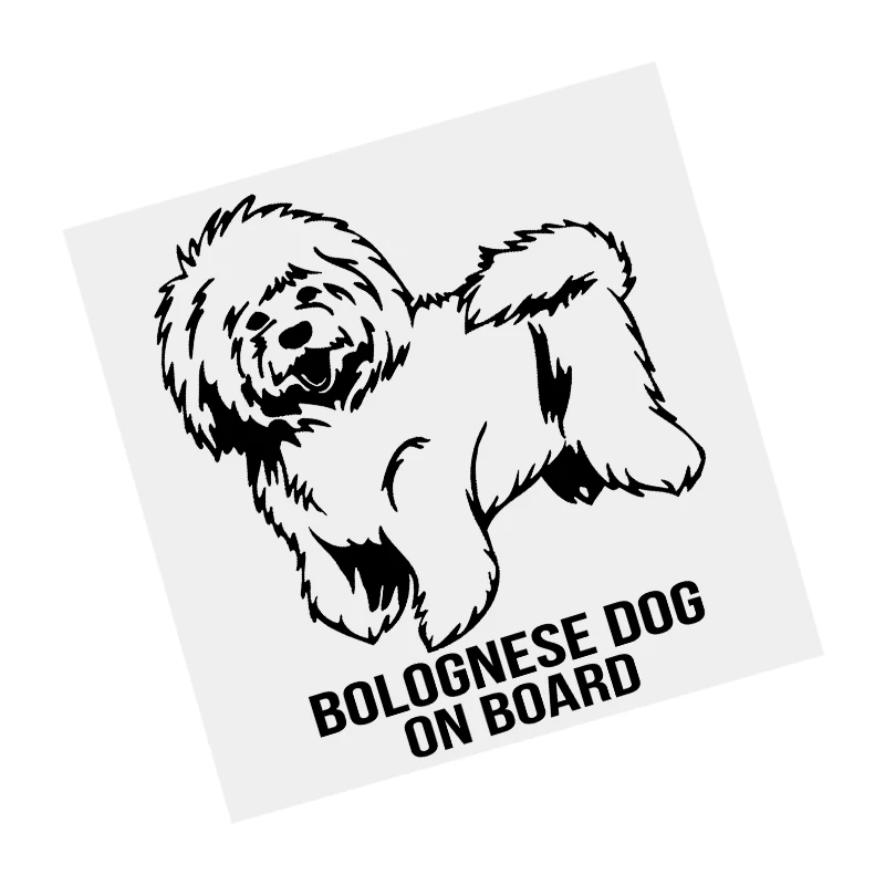 

S61492# Bolognese Dog On Board Black Transparent Car Sticker Vinyl Decal Waterproof Decors for Motorcycle Bumper Laptop