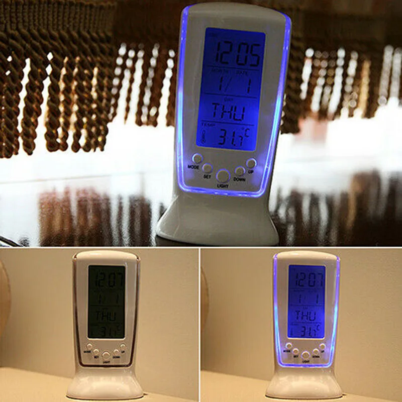 

LED Digital Table Alarm Snooze Clock Night Light Thermometer Displayer Calendar diary Office home office calendarioND998