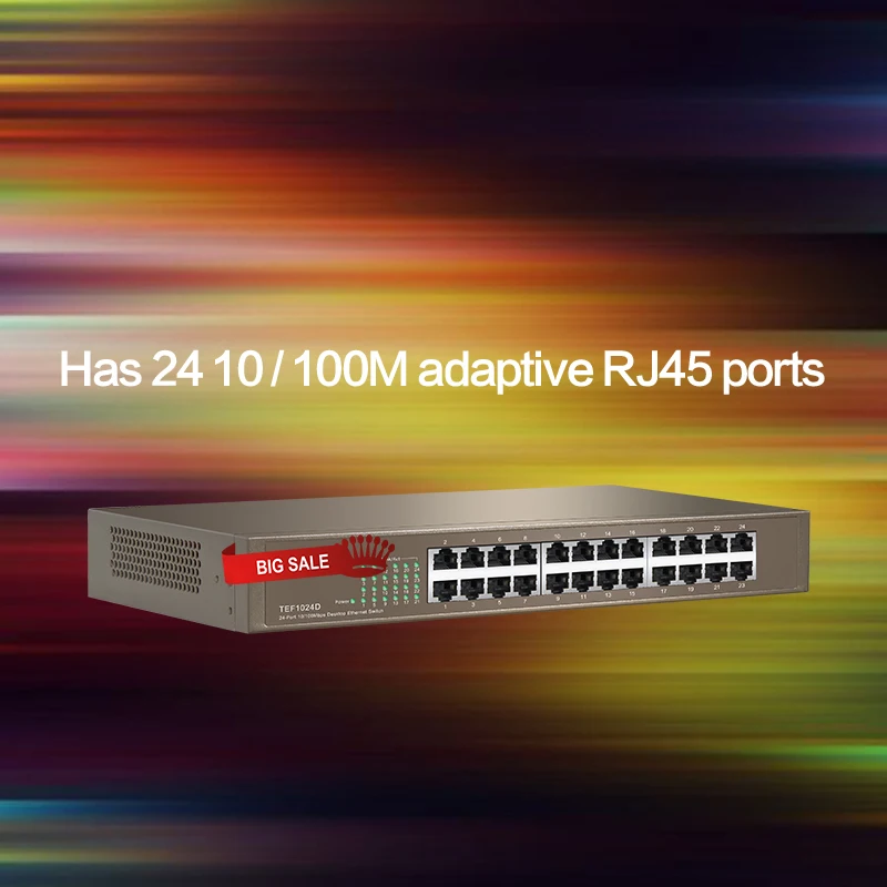 GLTEF1024D 24 порта 10/100 м энтернет сетевой коммутатор QoS половина/полный дуплекс LACP
