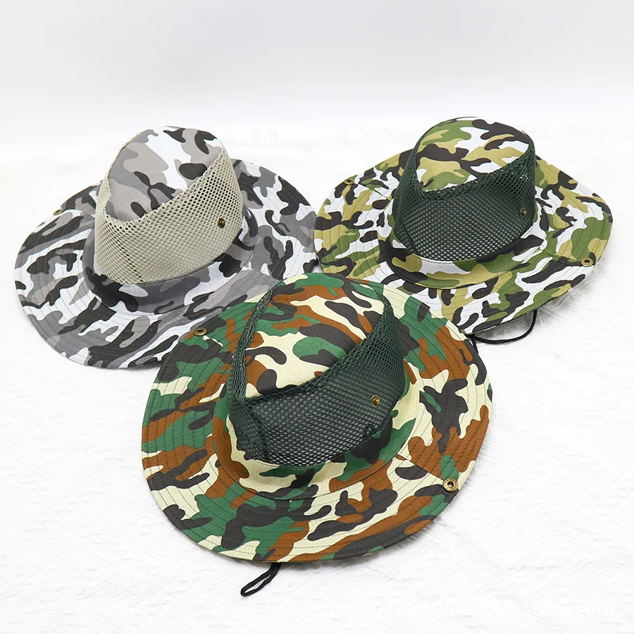 

Military Camouflage Bucket Hats Army Tactical Men's Pamnama Hat Hunting Outdoor Hiking Fishing Sun Protection Fisherman Cap
