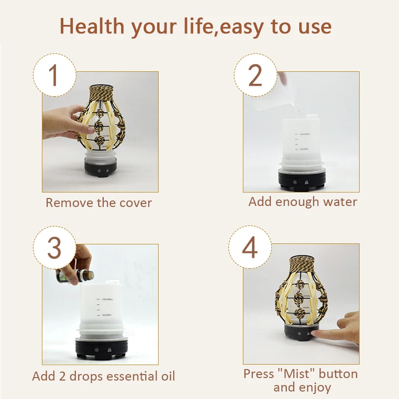 KBAYBO 120ML ultrasonic air humidifier hollow electric aromatherapy essential oil diffuser with 7 color LED light purifier | Бытовая