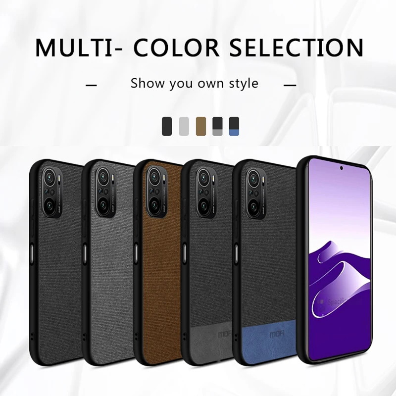 

For Xiaomi Poco F3 Case Fabric Cloth Shockproof Silicone Soft Back Cover MOFi Original Pocophone F3 Luxury Cases Coques