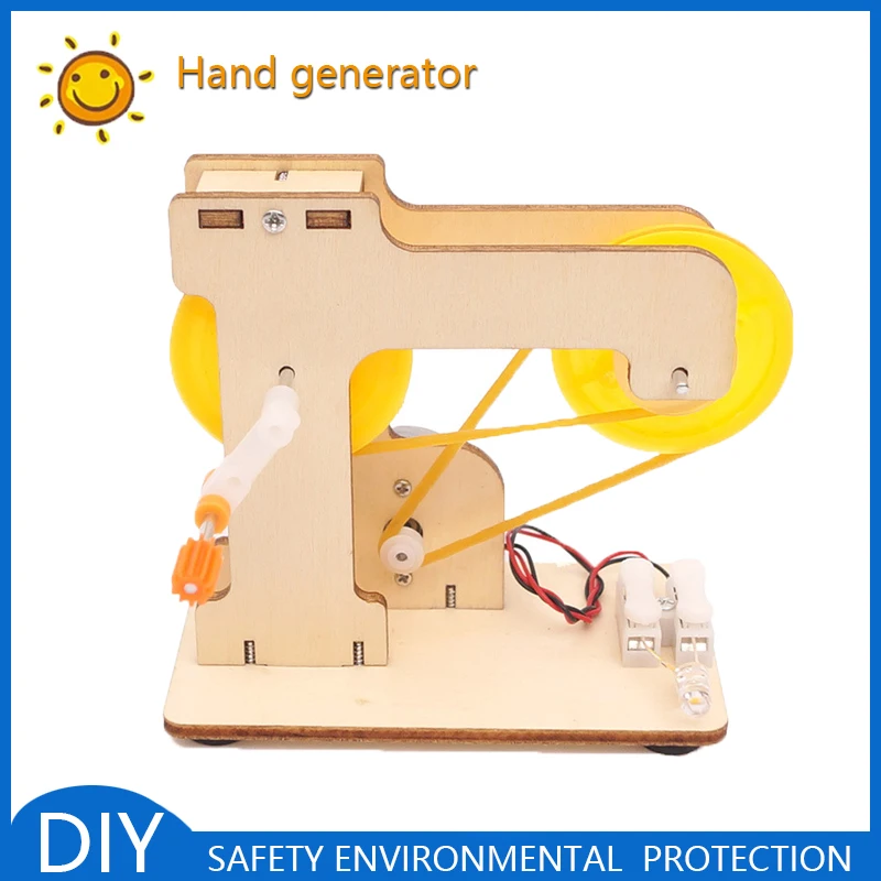 

Hand Generator DIY Science Education Souptoys Wooden Model Building Block Kits Assembly Toy Gift for Children Adult