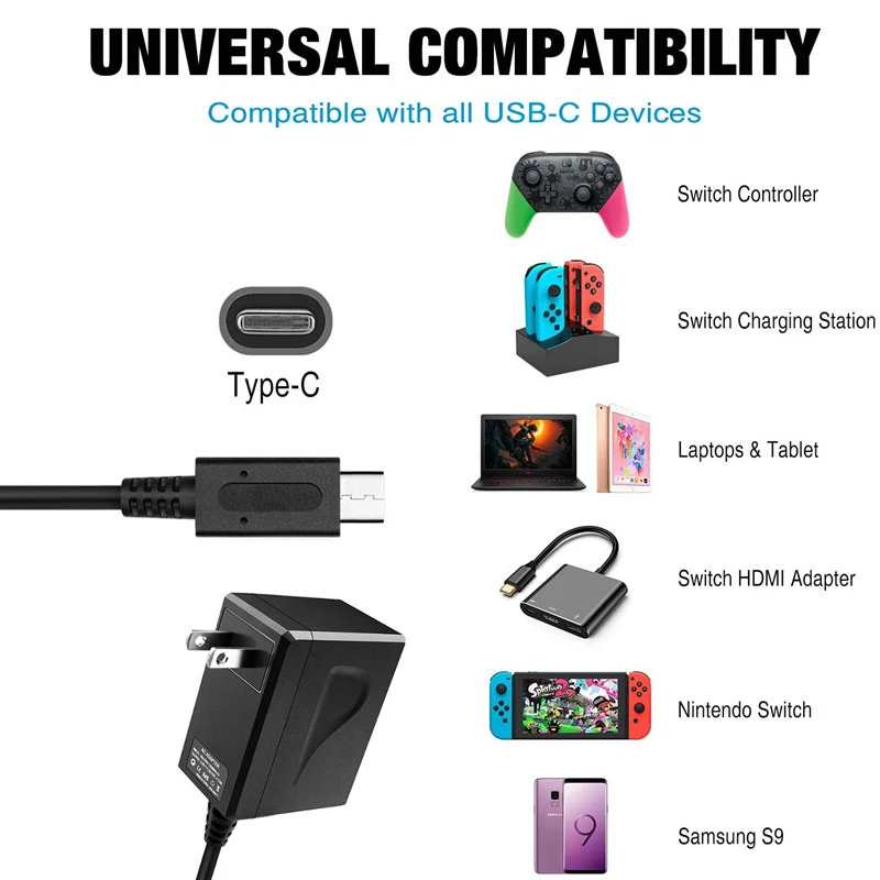 15v 2 6a fast charging ac adapter for nintendo switch quick charger nintend switch lite dock controller support tv mode charger free global shipping