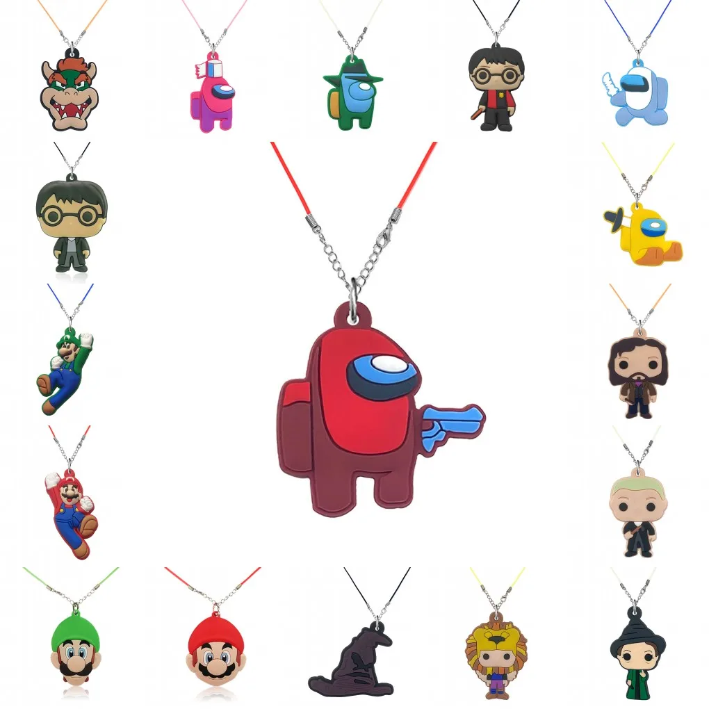 1 шт. ожерелье из ПВХ милая Волшебная фигурка кулон Шейная цепочка вешалка