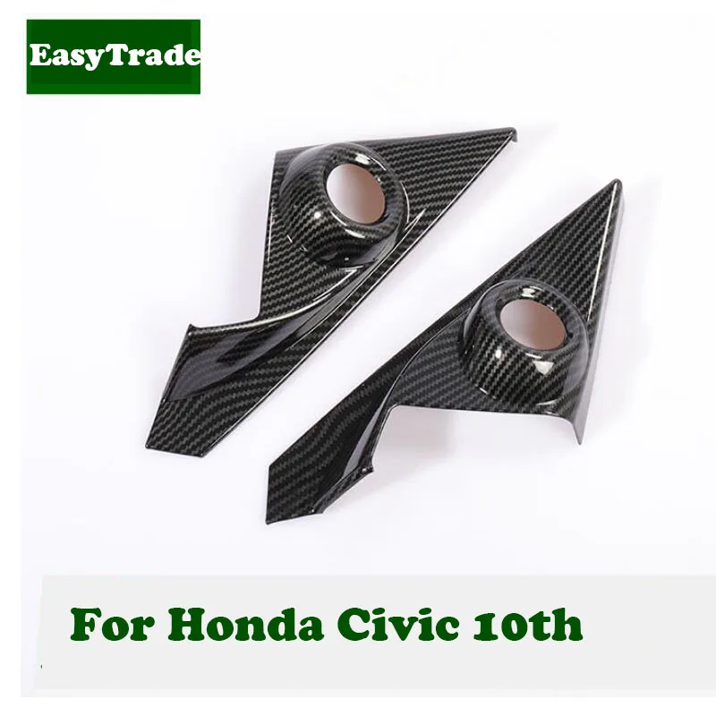 

Carbon Fiber Pillar A Audio Speaker Tweeter Frame Covers Trim For Honda Civic 2019 2018 2017 2016 10th Accessories Car Styling