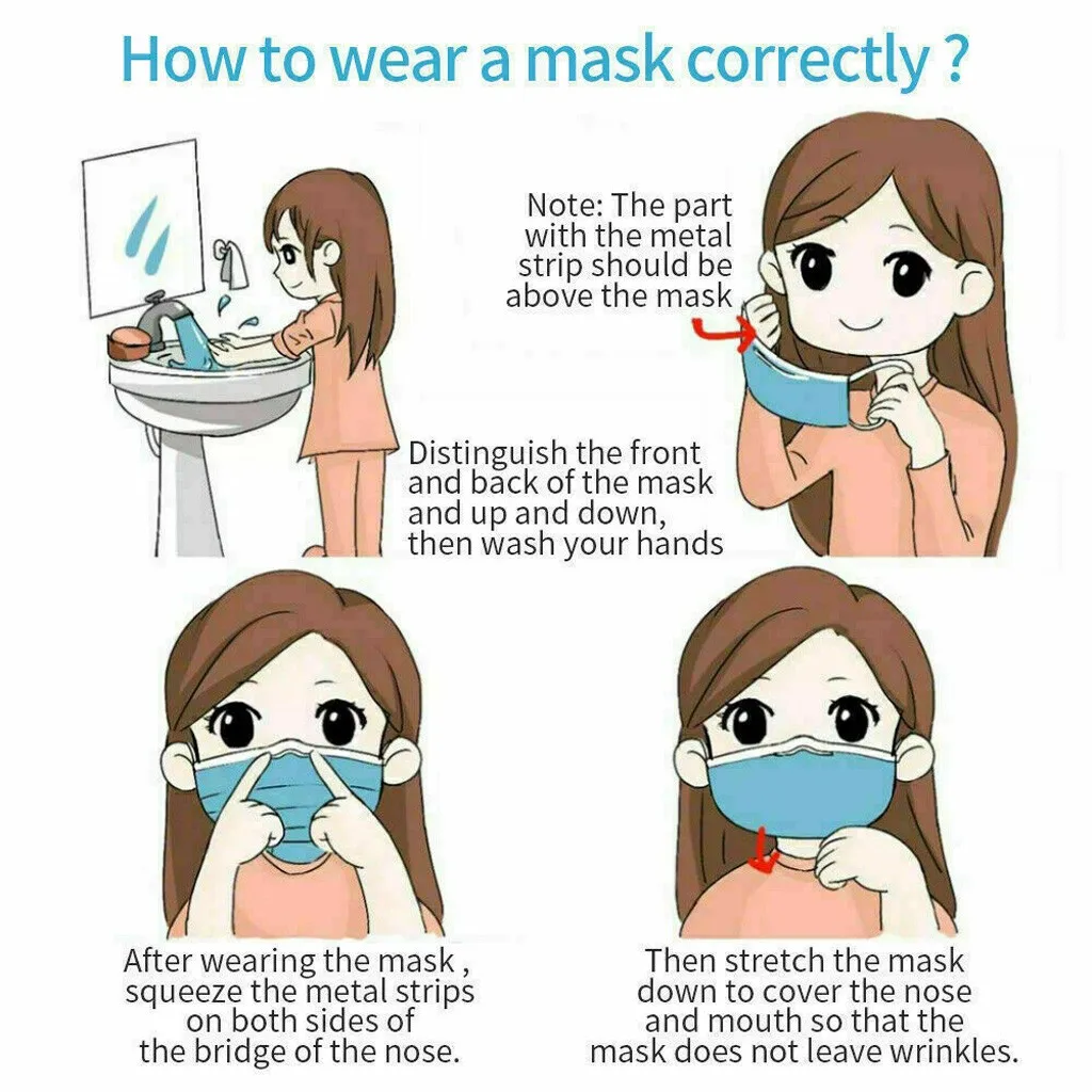 

10pcs/20pcs/50pcs/100pcs/200pcs Mask Disposable 3 Layer Ply Filter Halloween Cosplay Cloth Mouth Face Mask Mouth Mask Masque